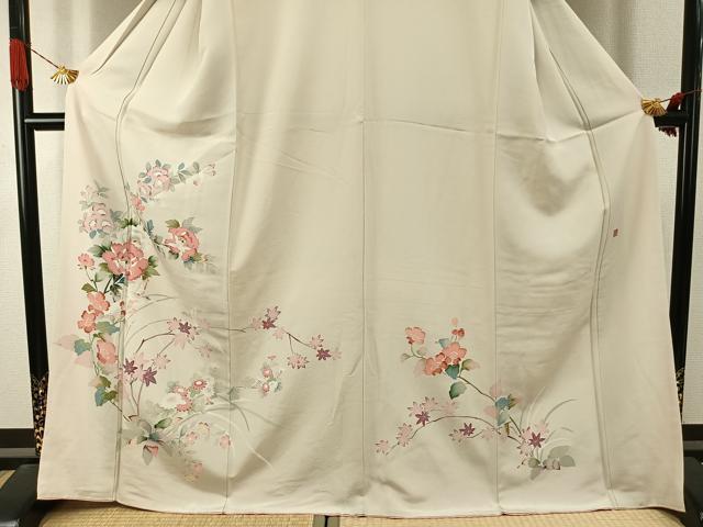 平和屋着物●訪問着　友禅　作家物　花鳥文　正絹　逸品　AABJ4269fy