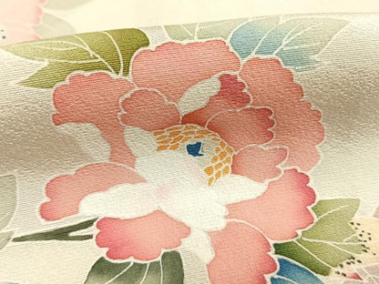 平和屋着物●訪問着　友禅　作家物　花鳥文　正絹　逸品　AABJ4269fy