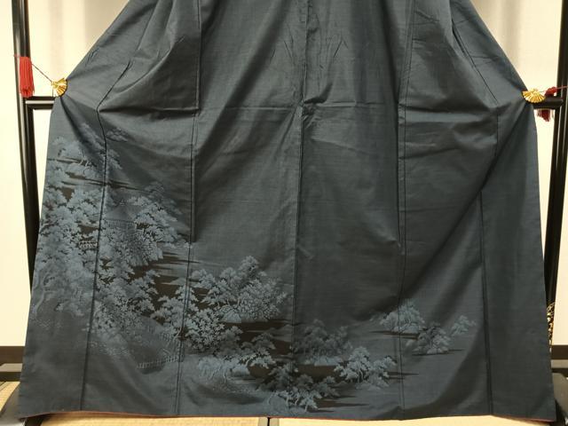 平和屋着物●都喜ヱ門　本場大島紬　訪問着　カタス9マルキ　風景文　藤絹織物謹製　正絹　逸品　AABJ4273fy