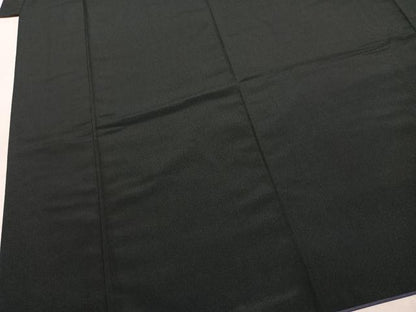 平和屋着物●男性　お召　アンサンブル　霞文　黒地　正絹　逸品　AABJ4274fy