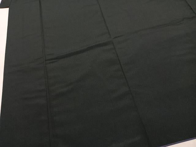 平和屋着物●男性　お召　アンサンブル　霞文　黒地　正絹　逸品　AABJ4274fy