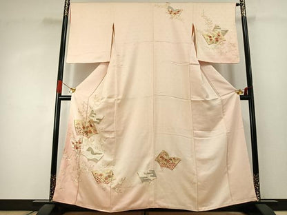 平和屋着物●訪問着　駒刺繍　冊子花文　暈し染め　金彩　鈴乃屋扱い　正絹　逸品　AABJ4279fy