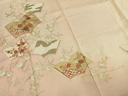 平和屋着物●訪問着　駒刺繍　冊子花文　暈し染め　金彩　鈴乃屋扱い　正絹　逸品　AABJ4279fy