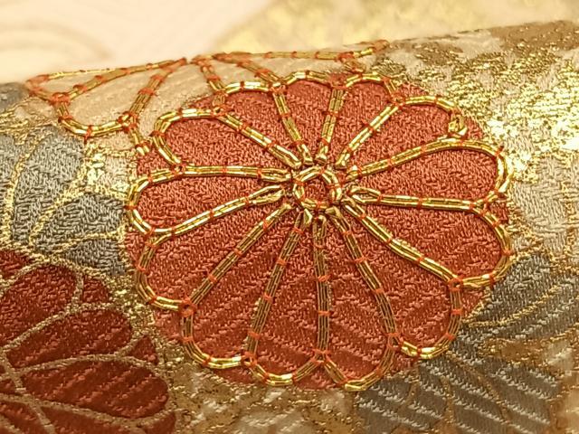 平和屋着物●訪問着　駒刺繍　冊子花文　暈し染め　金彩　鈴乃屋扱い　正絹　逸品　AABJ4279fy