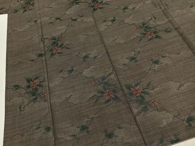 平和屋着物●本場大島紬　カタス7マルキ　草花文　正絹　逸品　AABJ4280fy