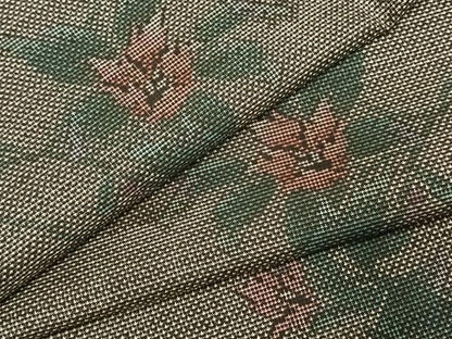 平和屋着物●本場大島紬　カタス7マルキ　草花文　正絹　逸品　AABJ4280fy