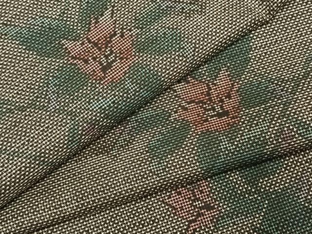 平和屋着物●本場大島紬　カタス7マルキ　草花文　正絹　逸品　AABJ4280fy