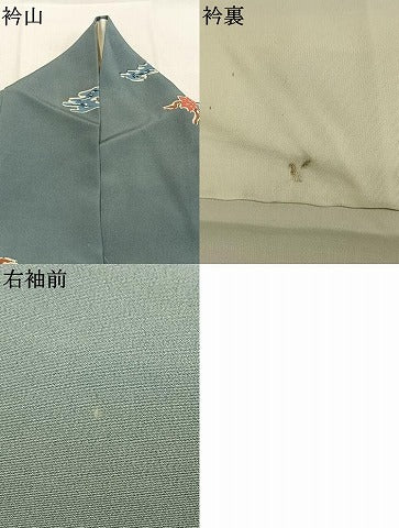 平和屋着物●上質な小紋　型染め　枝花文　正絹　逸品　AABJ4281fy