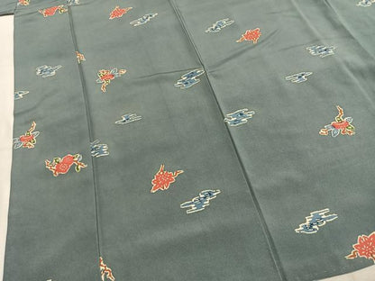 平和屋着物●上質な小紋　型染め　枝花文　正絹　逸品　AABJ4281fy