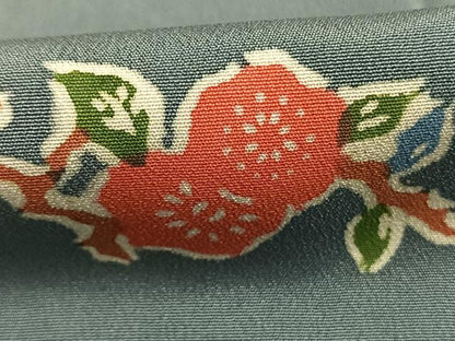平和屋着物●上質な小紋　型染め　枝花文　正絹　逸品　AABJ4281fy