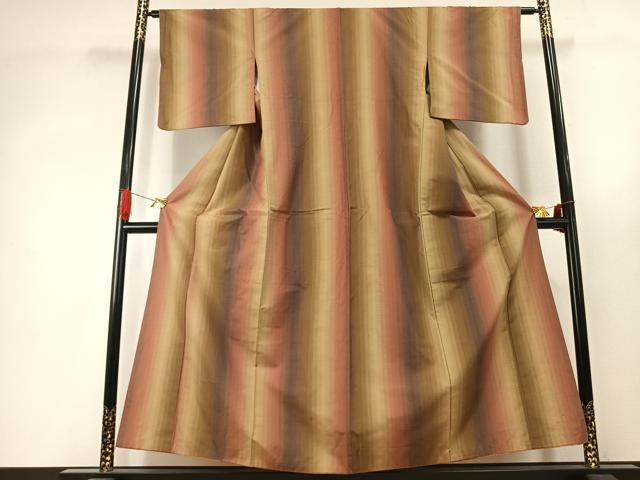 平和屋着物●上質な紬　間道　正絹　逸品　AABJ4282fy