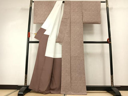 平和屋着物●江戸小紋　流水文　浜ちりめん　反端付き　正絹　逸品　AABJ4287fy