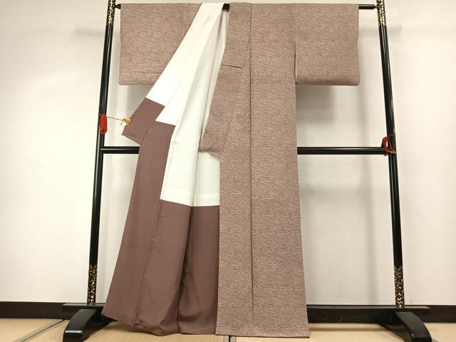 平和屋着物●江戸小紋　流水文　浜ちりめん　反端付き　正絹　逸品　AABJ4287fy