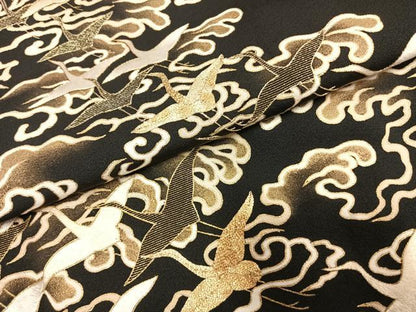 平和屋着物●豪華黒留袖　作家物　駒刺繍　飛鳥文　金糸　金彩　正絹　逸品　AABJ4289fy