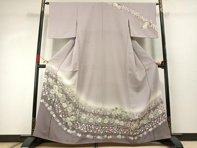 平和屋着物●越後十日町の一流染匠　桐屋・翠山工房　訪問着　絞り　辻が花　暈し染め　正絹　逸品　AABJ4291fy