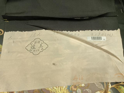 平和屋着物●豪華黒留袖　作家物　舞蝶花鳥文　暈し染め　金銀彩　丹後ちりめん　仮絵羽　正絹　逸品　未使用　AABJ4292fy