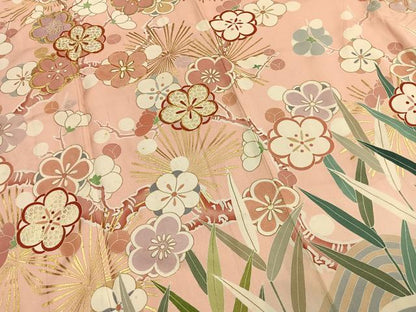 平和屋着物●創業460年・千總　振袖　駒刺繍　枝梅松文　金彩　伊勢丹扱い　正絹　逸品　AABJ4296fy