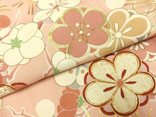 平和屋着物●創業460年・千總　振袖　駒刺繍　枝梅松文　金彩　伊勢丹扱い　正絹　逸品　AABJ4296fy