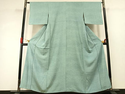 平和屋着物●江戸小紋　作家物　伊勢型彫　幾何学文様　正絹　逸品　AABJ4301fy