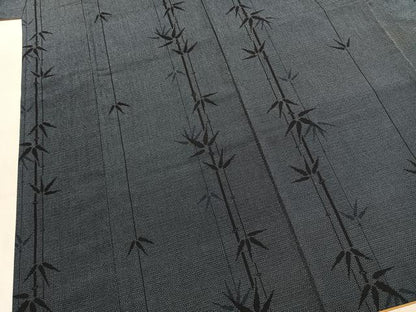平和屋着物●本塩沢　140亀甲　笹竹文　正絹　逸品　AABJ4302fy