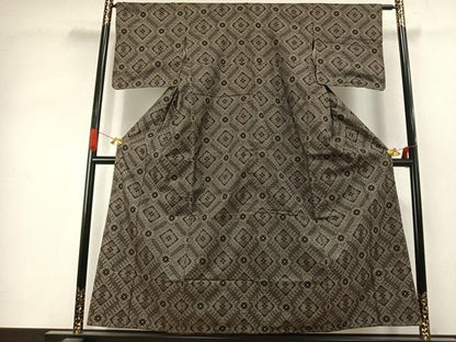 平和屋着物●本場大島紬　龍郷絣　正絹　逸品　AABJ4304fy