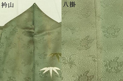 平和屋着物●訪問着　刺繍　松竹梅　雪輪文　金糸　金彩　正絹　逸品　AABJ4305fy