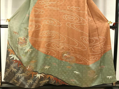 平和屋着物●訪問着　刺繍　松竹梅　雪輪文　金糸　金彩　正絹　逸品　AABJ4305fy