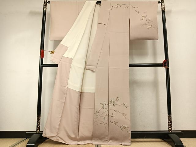 平和屋着物●訪問着　友禅　枝花文　暈し染め　正絹　逸品　AABJ4306fy