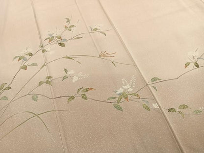 平和屋着物●訪問着　友禅　枝花文　暈し染め　正絹　逸品　AABJ4306fy