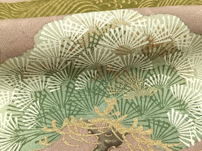 平和屋着物●ファッションデザイナー 花井幸子　色留訪問着　刺繍　枝松文　金糸　金彩　正絹　逸品　AABJ4307fy
