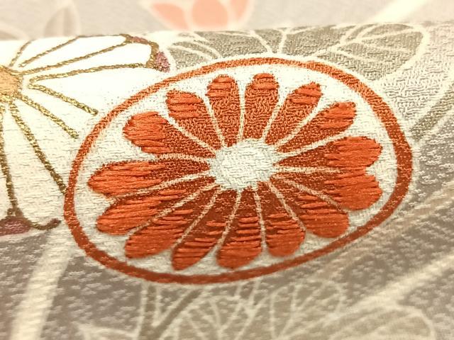 平和屋着物●訪問着　作家物　刺繍　草花文　暈し染め　金彩　正絹　逸品　未使用　AABJ4311fy