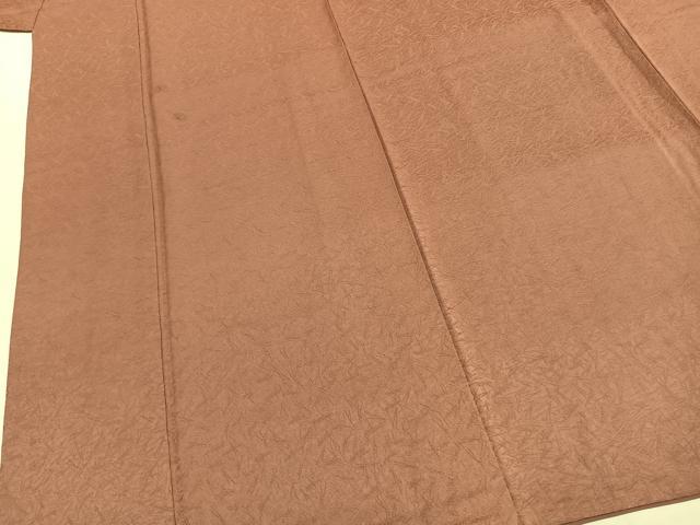 平和屋着物●上質な色無地　松葉地紋　蘇芳香色　正絹　逸品　AABJ4314fy