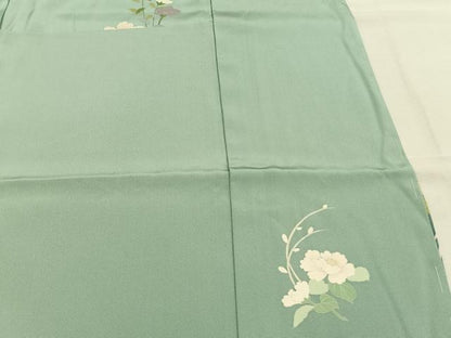 平和屋着物●訪問着　友禅　草花文　暈し染め　仮絵羽　正絹　逸品　未使用　AABJ4322fy