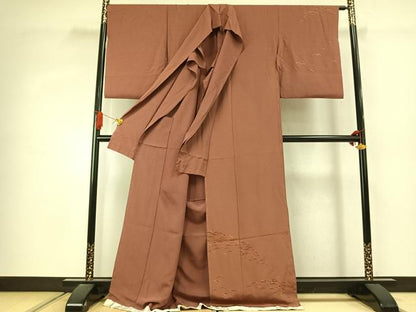 平和屋着物●漆工芸作家　金森一博　訪問着　露芝文　仮絵羽　正絹　逸品　未使用　AABJ4324fy