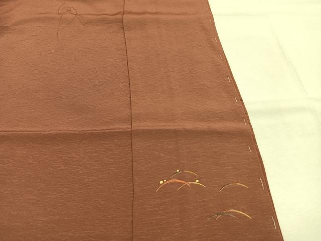 平和屋着物●漆工芸作家　金森一博　訪問着　露芝文　仮絵羽　正絹　逸品　未使用　AABJ4324fy