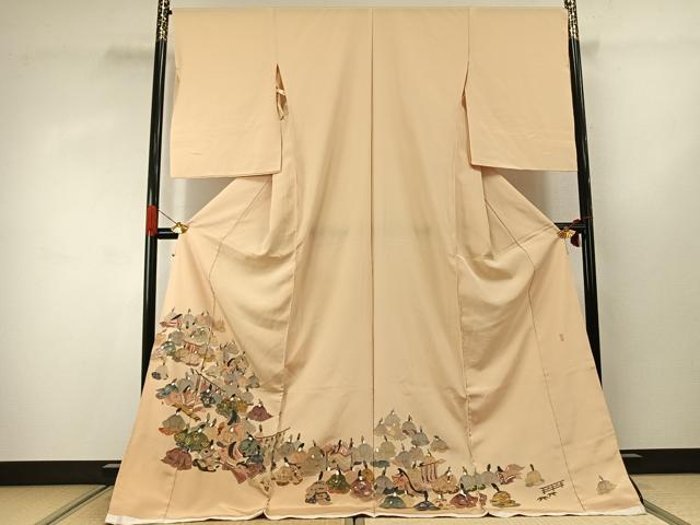 平和屋着物●豪華色留袖　作家物　人物文　金銀彩　浜ちりめん　仮絵羽　正絹　逸品　未使用　AABJ4327fy