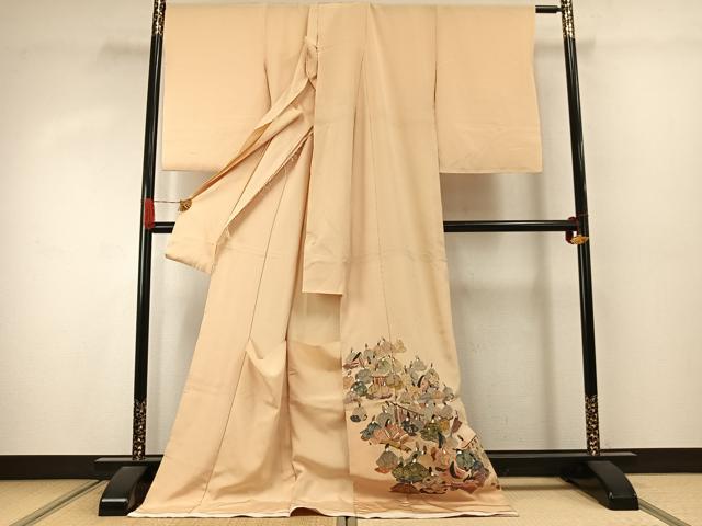 平和屋着物●豪華色留袖　作家物　人物文　金銀彩　浜ちりめん　仮絵羽　正絹　逸品　未使用　AABJ4327fy