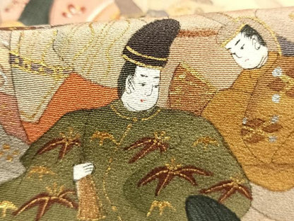 平和屋着物●豪華色留袖　作家物　人物文　金銀彩　浜ちりめん　仮絵羽　正絹　逸品　未使用　AABJ4327fy