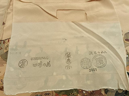 平和屋着物●豪華色留袖　作家物　人物文　金銀彩　浜ちりめん　仮絵羽　正絹　逸品　未使用　AABJ4327fy