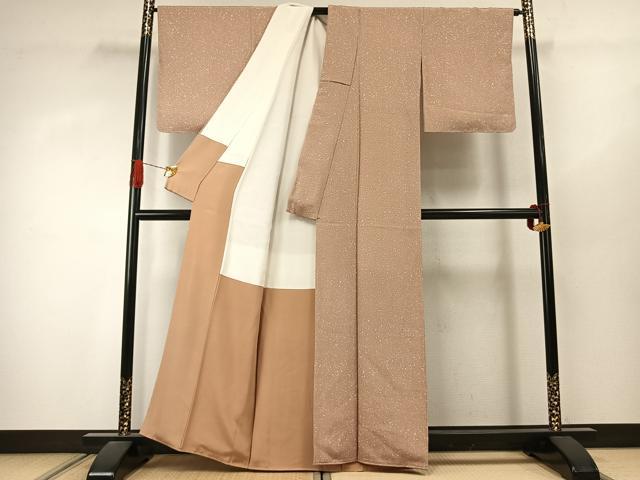 平和屋着物●上質な小紋　箔散らし文様　正絹　逸品　未使用　AABJ4328fy