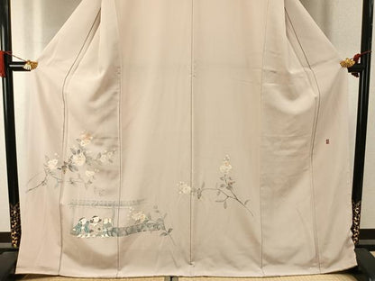 平和屋着物●訪問着　友禅　作家物　人物枝花文　正絹　逸品　未使用　AABJ4330fy