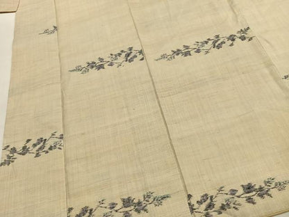 平和屋着物●上質な紬　枝花文　正絹　逸品　AABJ4331fy
