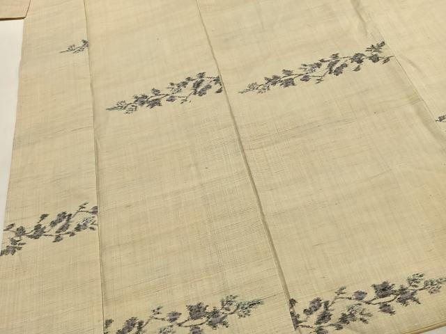 平和屋着物●上質な紬　枝花文　正絹　逸品　AABJ4331fy