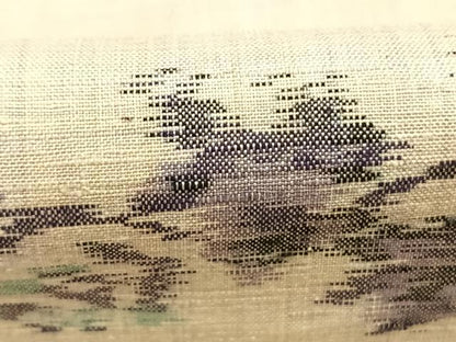 平和屋着物●上質な紬　枝花文　正絹　逸品　AABJ4331fy