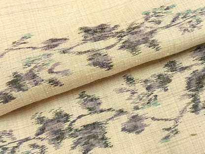 平和屋着物●上質な紬　枝花文　正絹　逸品　AABJ4331fy