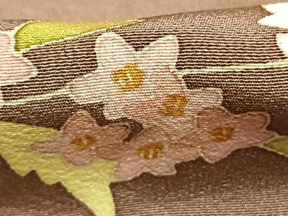 平和屋着物●本加賀友禅作家　押田正義　訪問着　草花文　正絹　逸品　AABJ4333fy