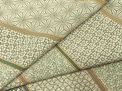 平和屋着物●上質な小紋　作家物　斜縞　仮絵羽　正絹　逸品　未使用　AABJ4336fy