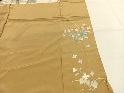 平和屋着物●上質な小紋　作家物　斜縞　仮絵羽　正絹　逸品　未使用　AABJ4336fy