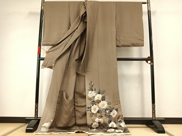 平和屋着物●皇室デザイナー　中村乃武夫　色留袖　刺繍　草花文　暈し染め　金彩　仮絵羽　正絹　逸品　未使用　AABJ4337fy