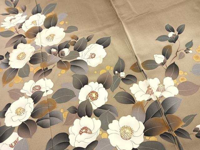 平和屋着物●皇室デザイナー　中村乃武夫　色留袖　刺繍　草花文　暈し染め　金彩　仮絵羽　正絹　逸品　未使用　AABJ4337fy